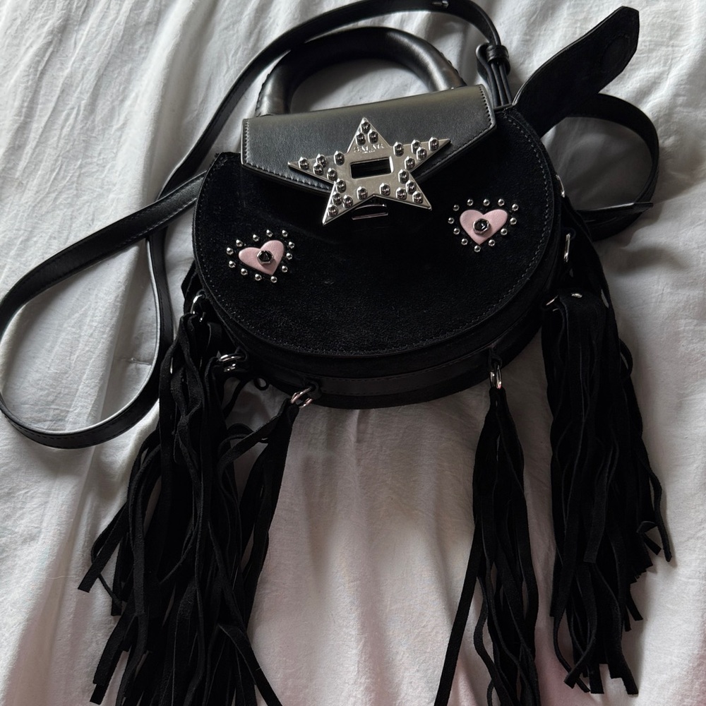 Chic Black and Pink Star Crossbody Bag